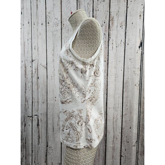 Oui Moments Sleeveless Paisley Metallic Tank Top Blouse Shirt Tee Women's 8 EUC - Picture 5 of 9